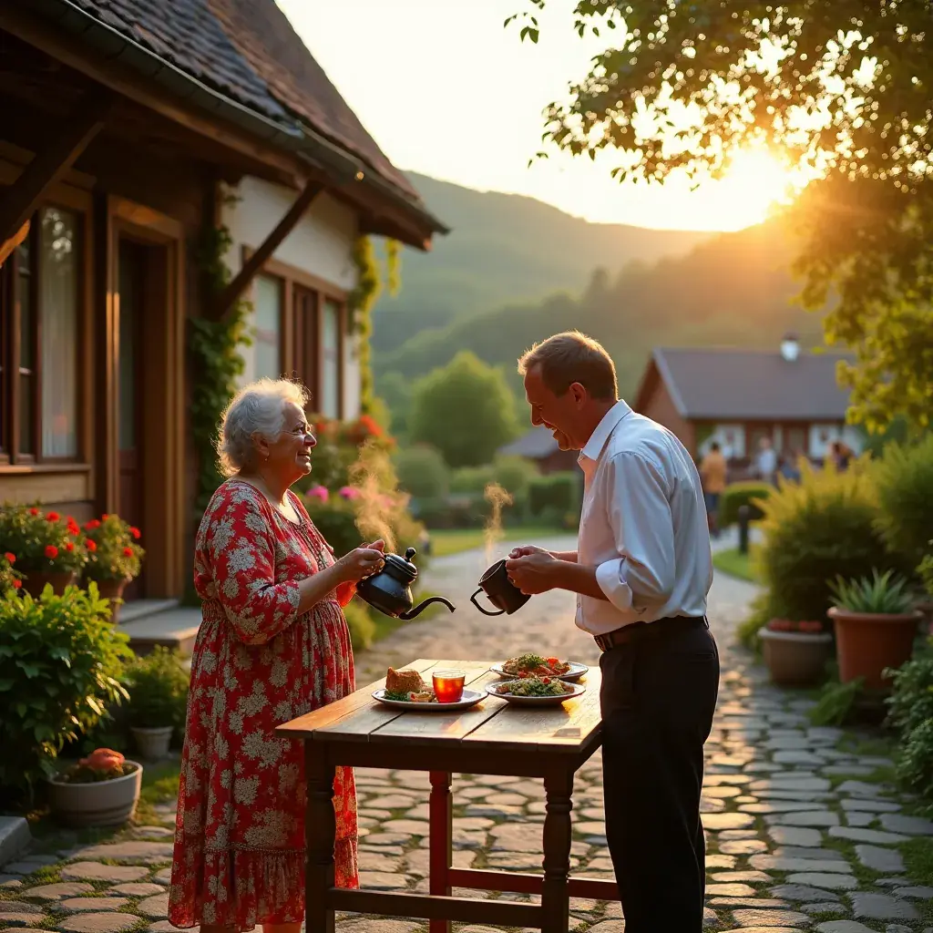 Tálcán a szívvédő tea és a kiegészítő egészséges snackek.